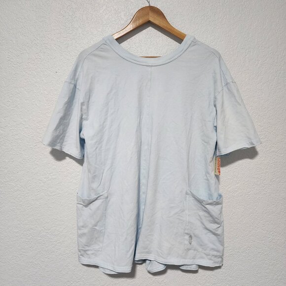 Free People Movement Hot Shot Tee Romper Light Blue Size XS Oversized Comfy - Picture 3 of 9
